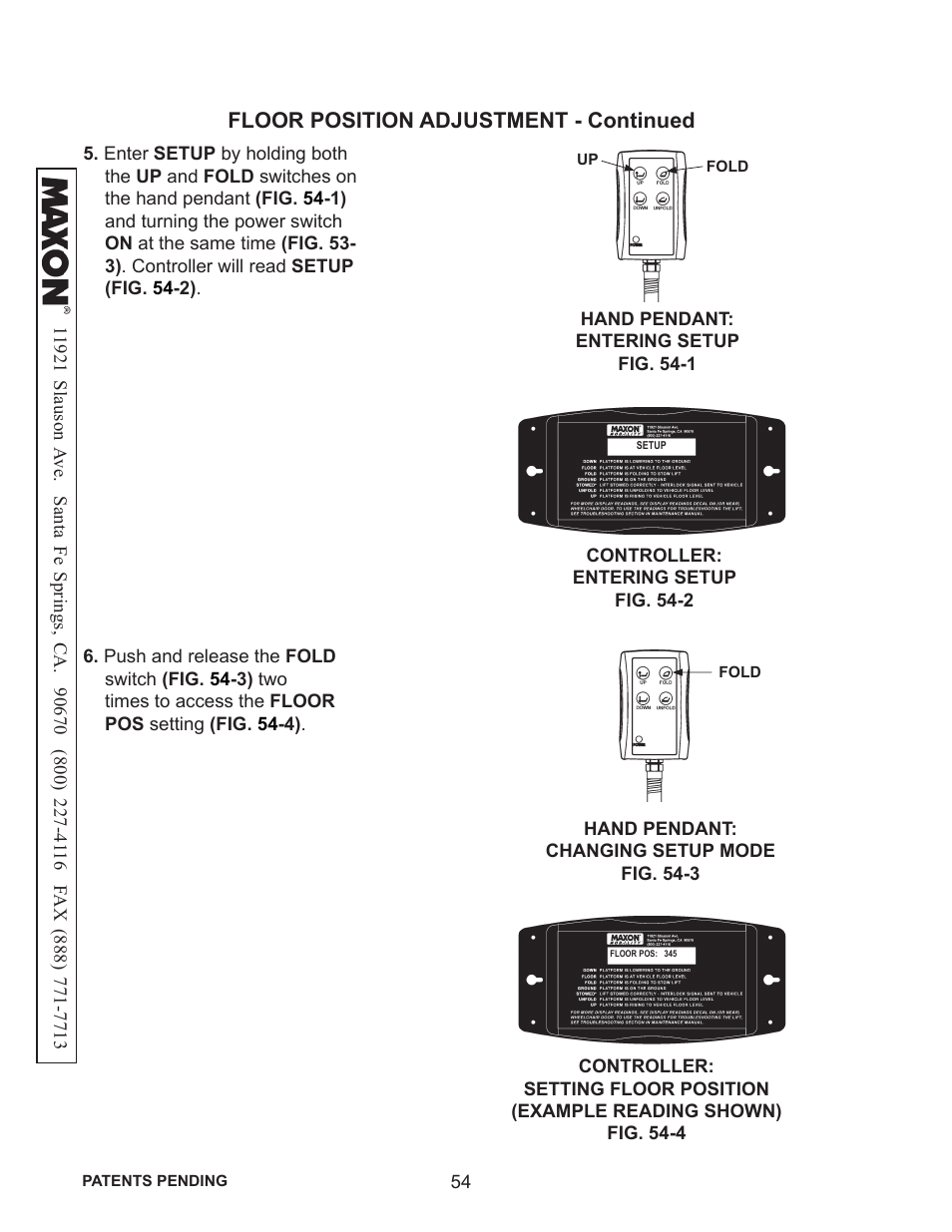 Floor position adjustment - continued | Maxon Telecom WL7-VERS. C User Manual | Page 54 / 61