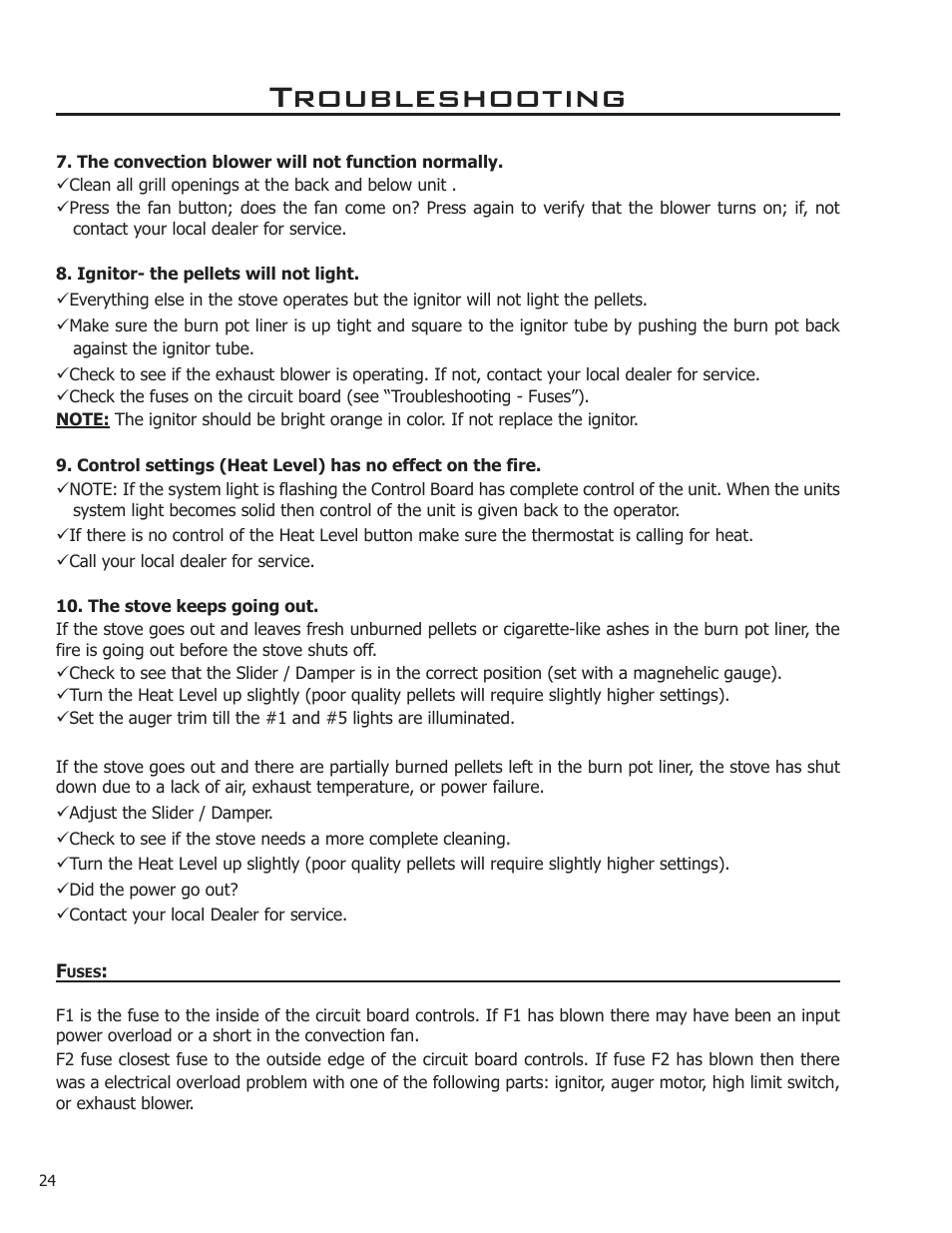 Troubleshooting | Mega Catch Mini User Manual | Page 24 / 31