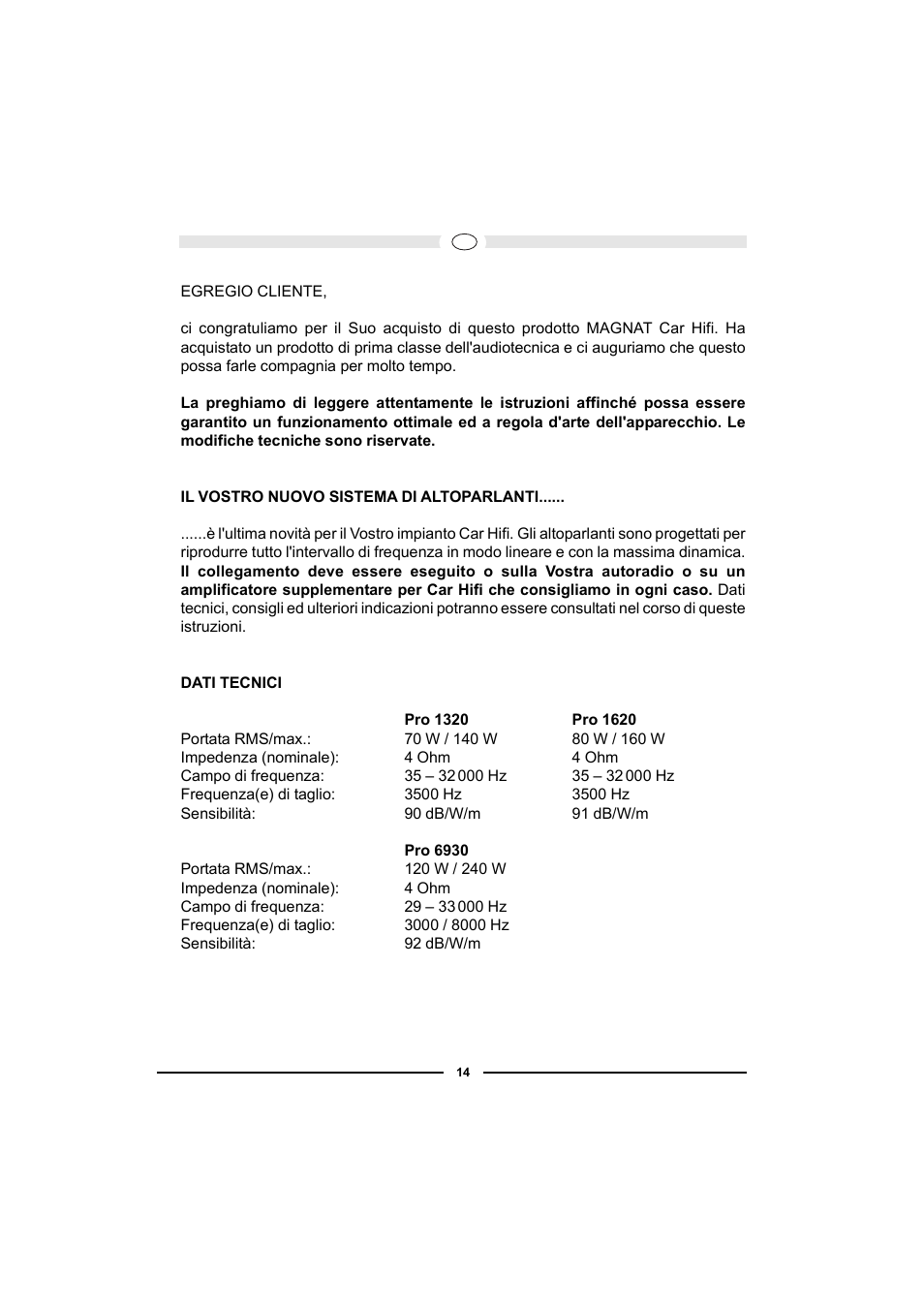 Magnat Audio PRO 1620 User Manual | Page 14 / 37