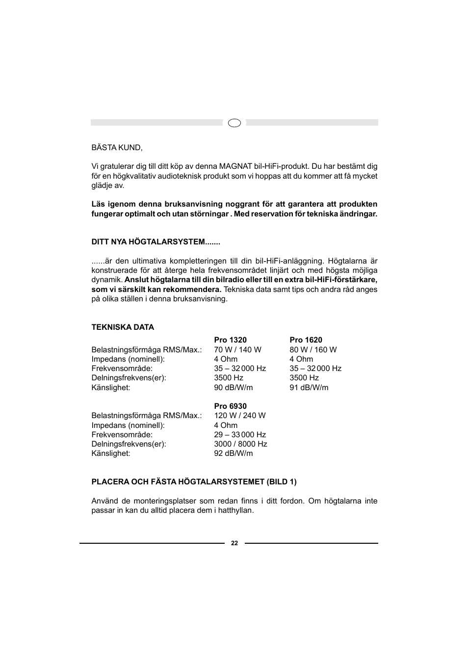 Magnat Audio PRO 1620 User Manual | Page 22 / 37