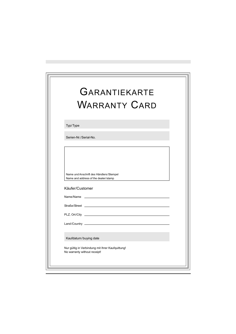 Arantiekarte, Arranty | Magnat Audio PRO 1620 User Manual | Page 36 / 37