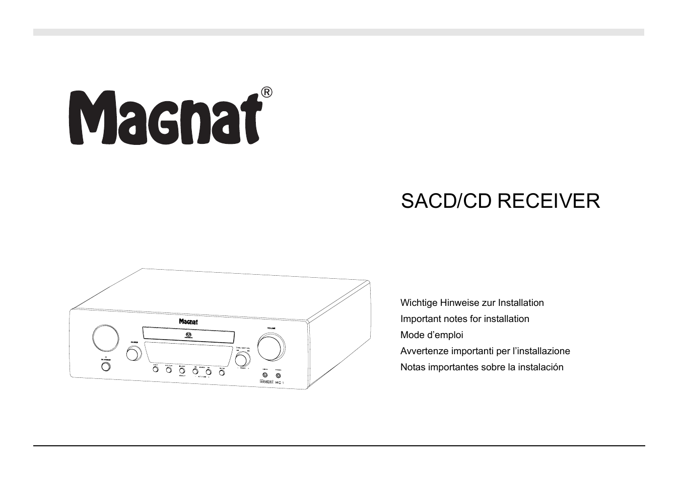 Magnat Audio MC 1 User Manual | 52 pages