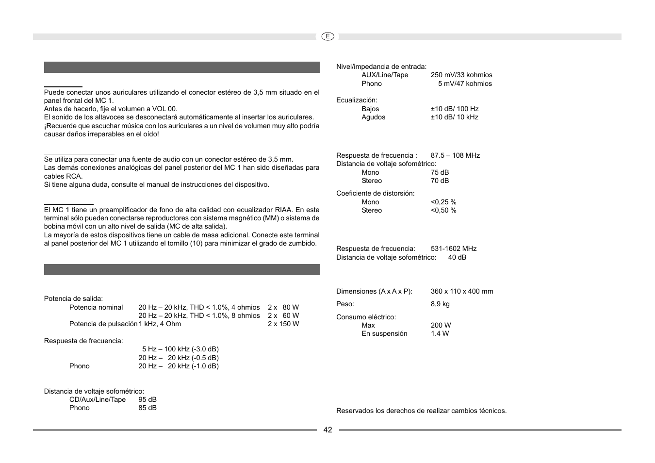 Magnat Audio MC 1 User Manual | Page 42 / 52