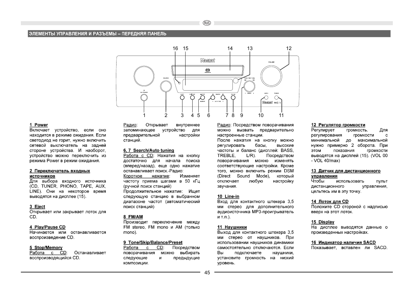 Magnat Audio MC 1 User Manual | Page 45 / 52