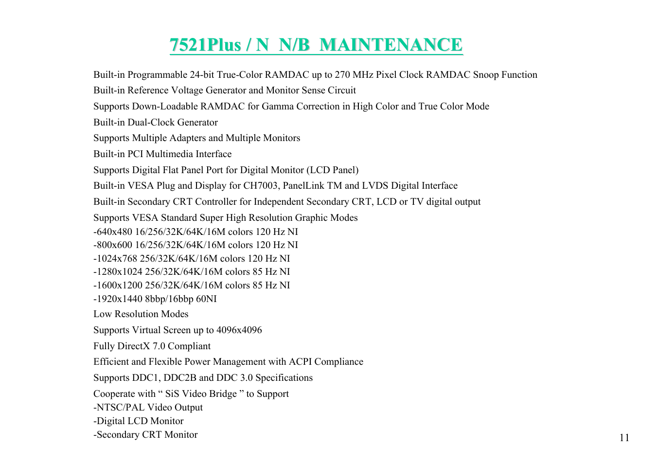 MiTAC 7521 PLUS/N User Manual | Page 12 / 180