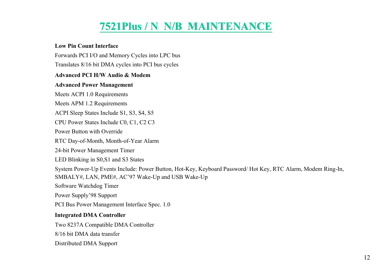 MiTAC 7521 PLUS/N User Manual | Page 13 / 180
