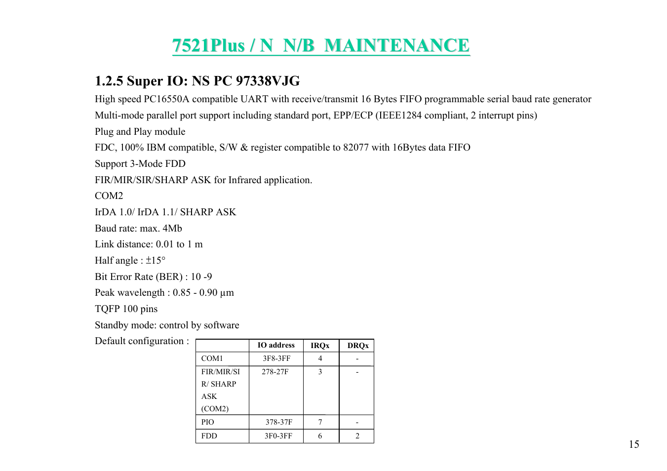 MiTAC 7521 PLUS/N User Manual | Page 16 / 180