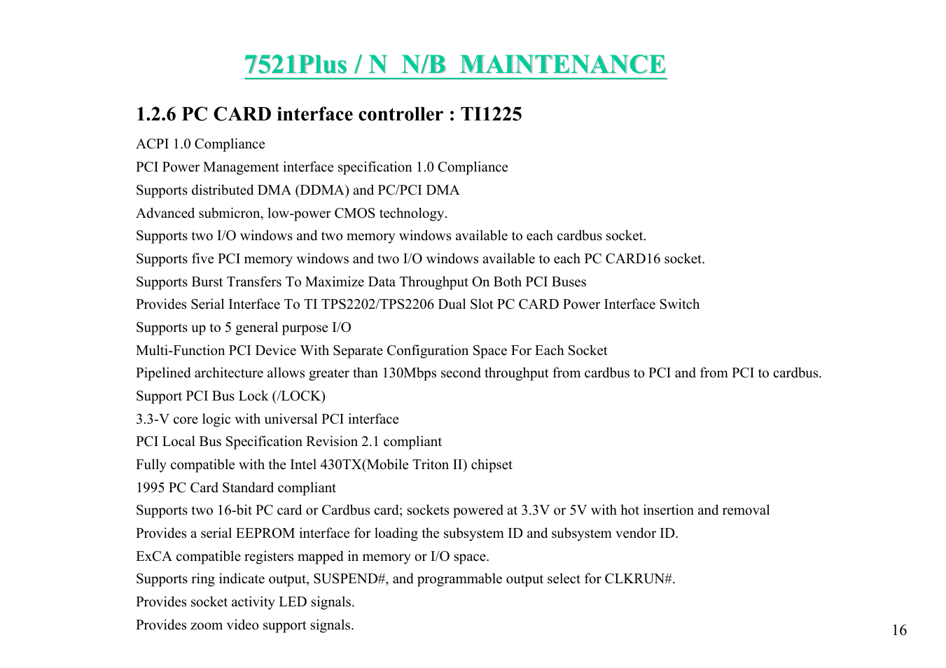 MiTAC 7521 PLUS/N User Manual | Page 17 / 180