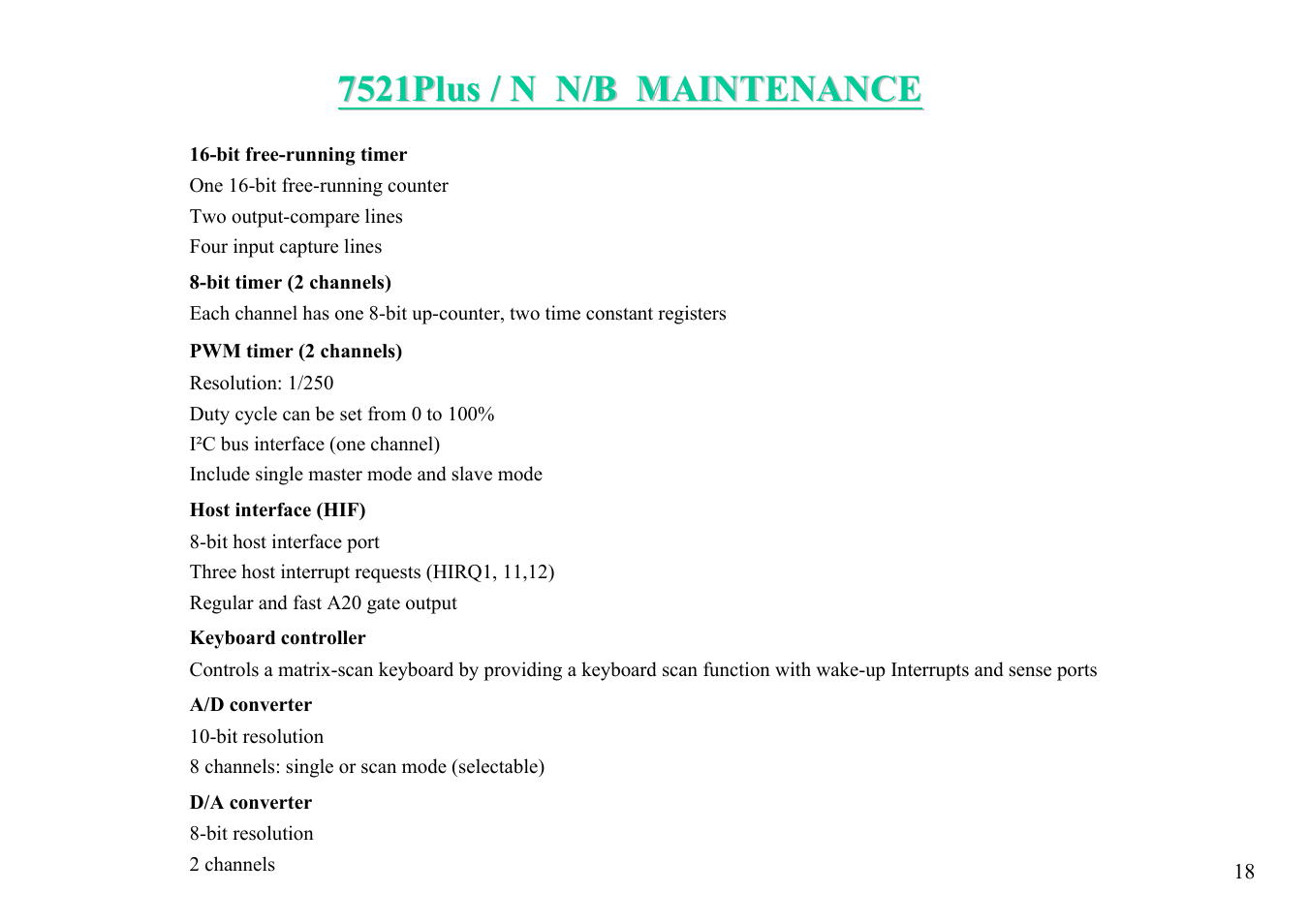 MiTAC 7521 PLUS/N User Manual | Page 19 / 180