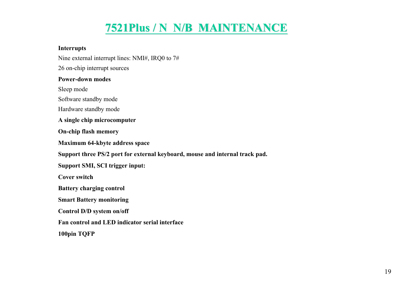 MiTAC 7521 PLUS/N User Manual | Page 20 / 180