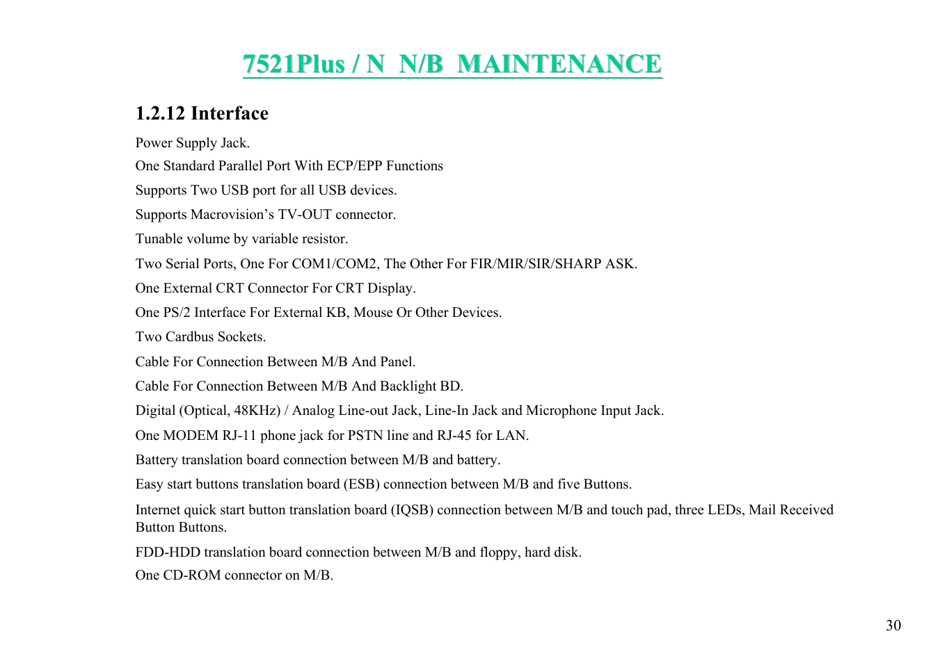 MiTAC 7521 PLUS/N User Manual | Page 31 / 180