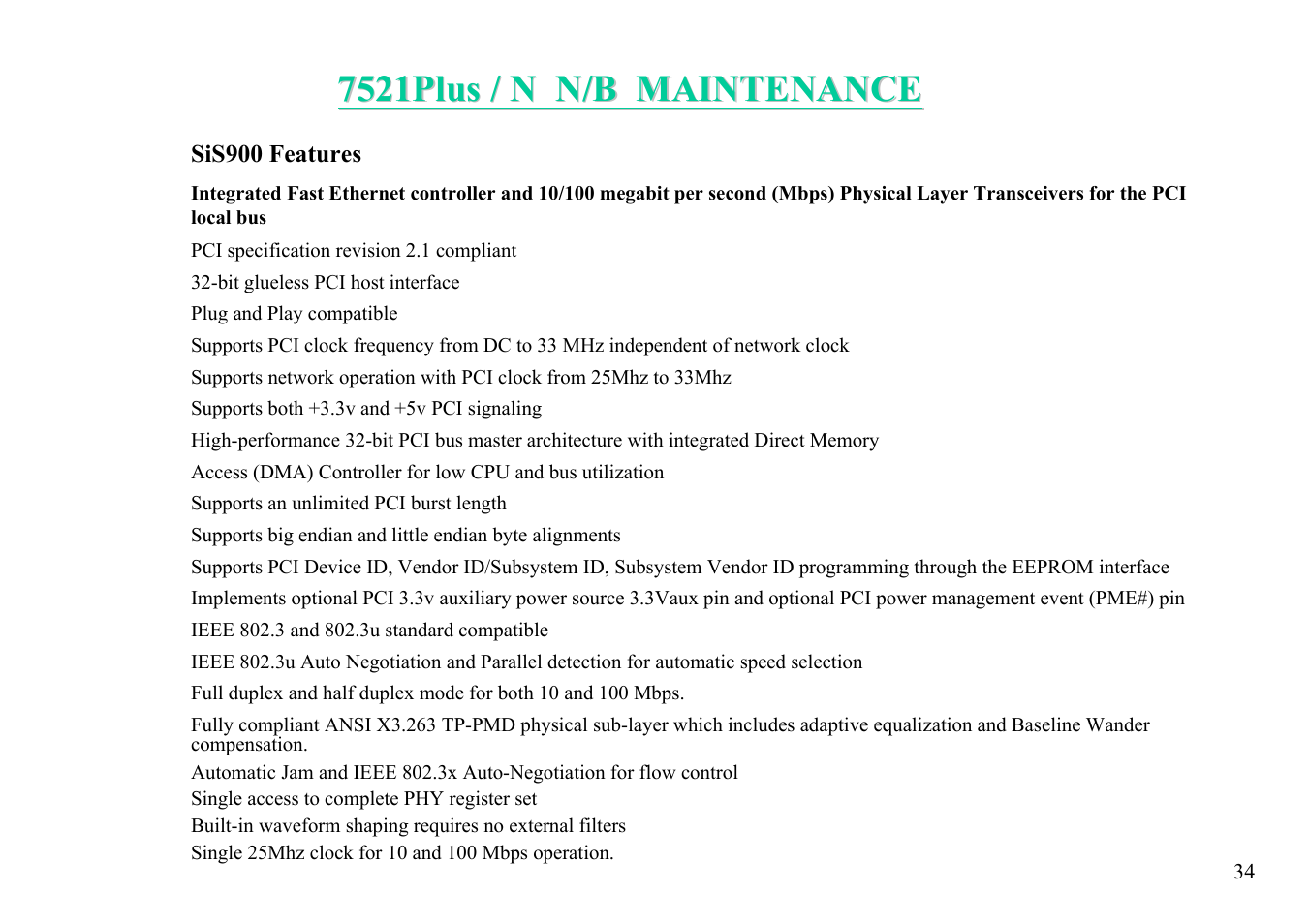 MiTAC 7521 PLUS/N User Manual | Page 35 / 180