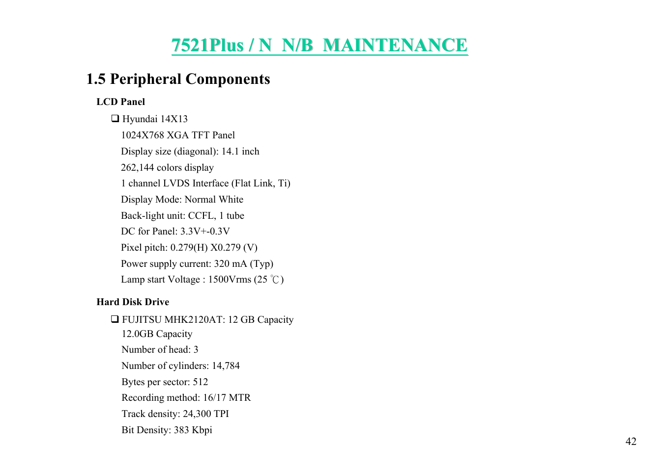 MiTAC 7521 PLUS/N User Manual | Page 43 / 180