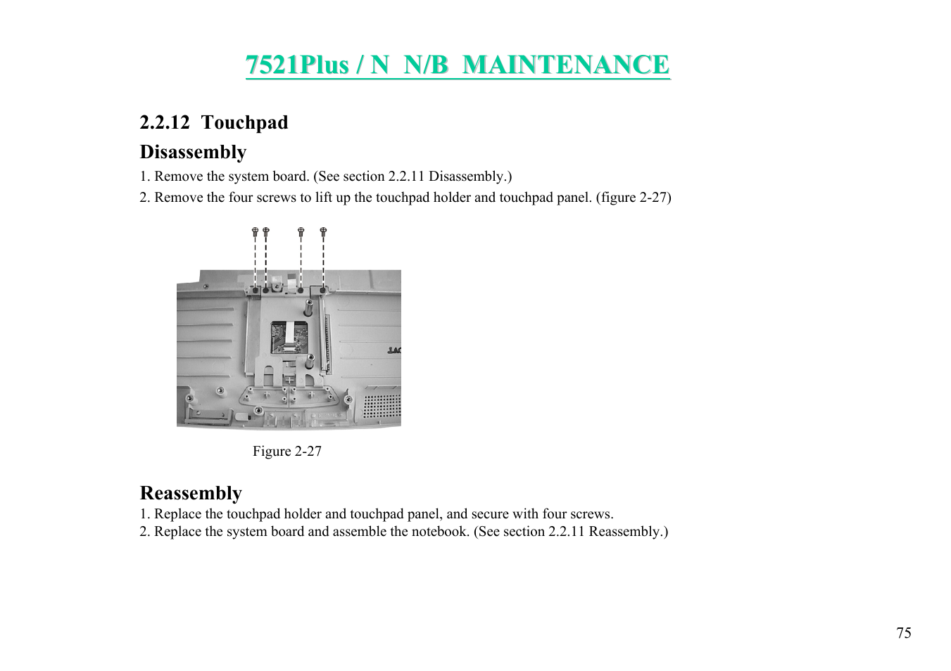 MiTAC 7521 PLUS/N User Manual | Page 76 / 180