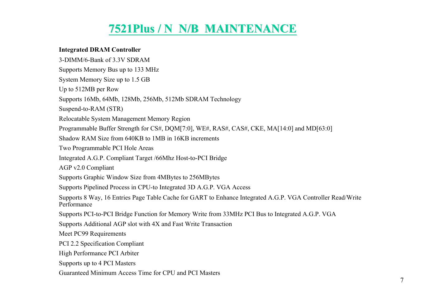 MiTAC 7521 PLUS/N User Manual | Page 8 / 180