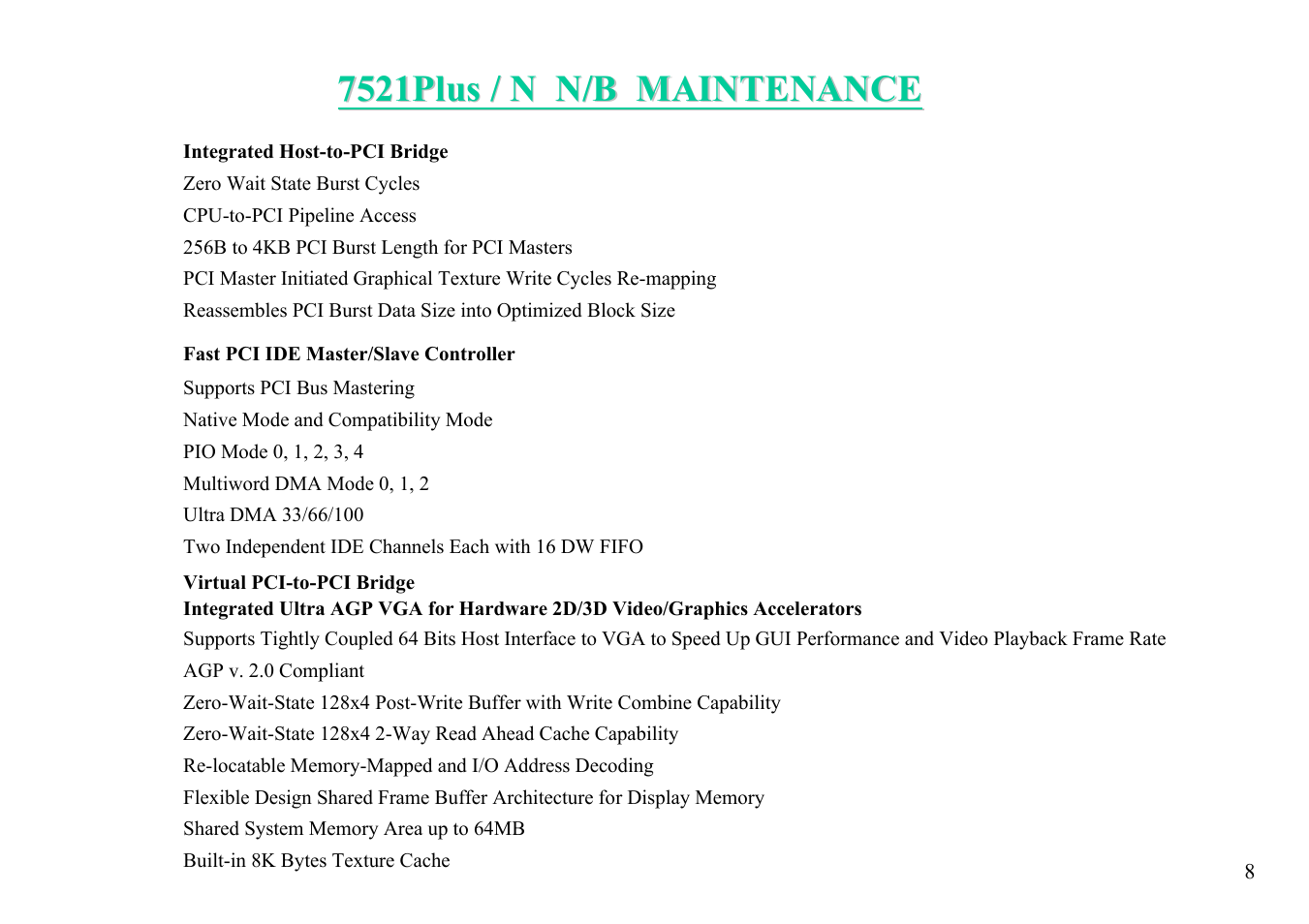 MiTAC 7521 PLUS/N User Manual | Page 9 / 180