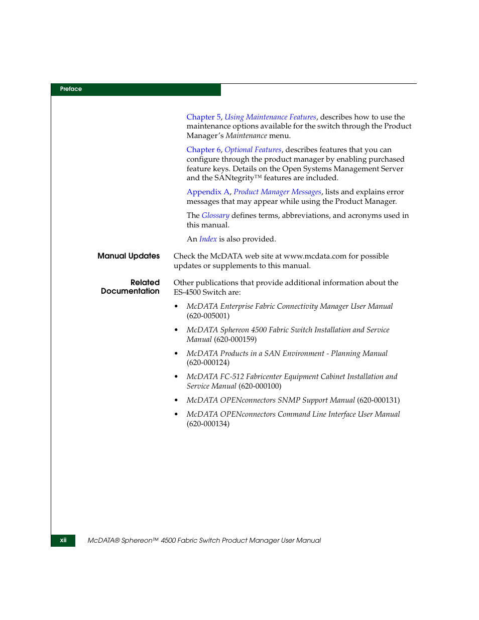 McDATA Sphereon 4500 User Manual | Page 12 / 216