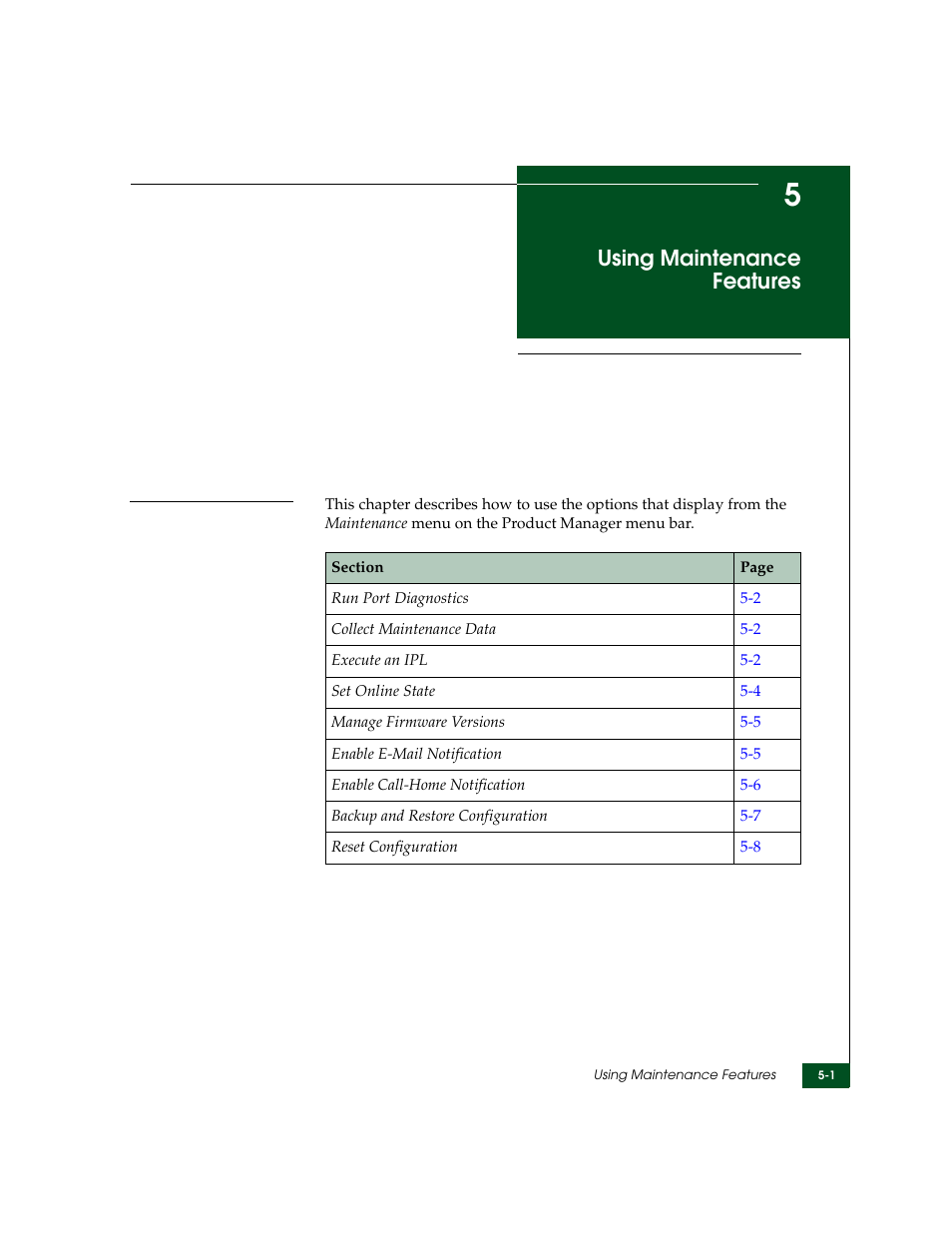 Using maintenance features, Chapter 5, Fer to | McDATA Sphereon 4500 User Manual | Page 139 / 216