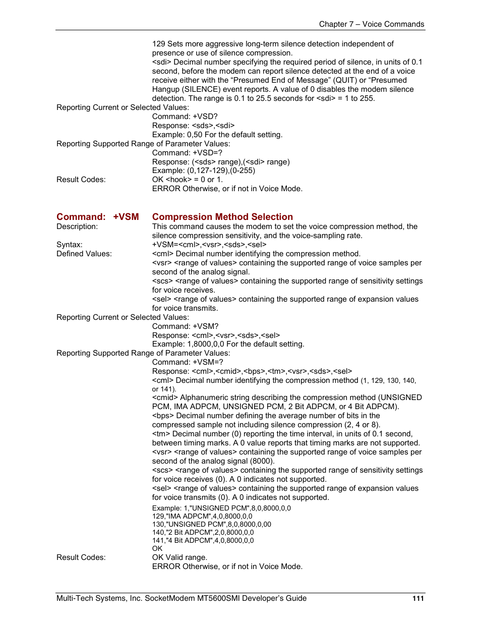 Multi-Tech Systems MT5600SMI-34 User Manual | Page 111 / 134