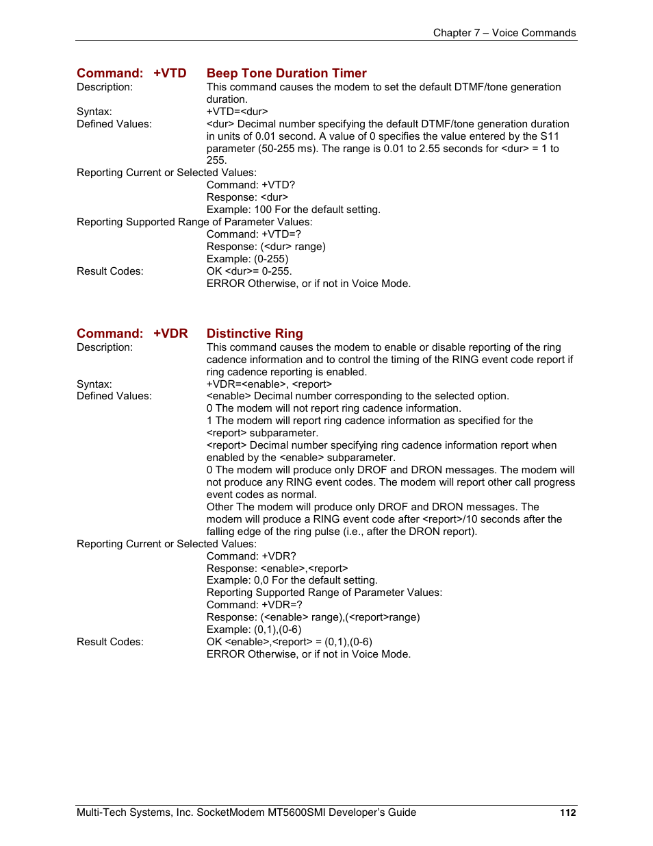 Multi-Tech Systems MT5600SMI-34 User Manual | Page 112 / 134