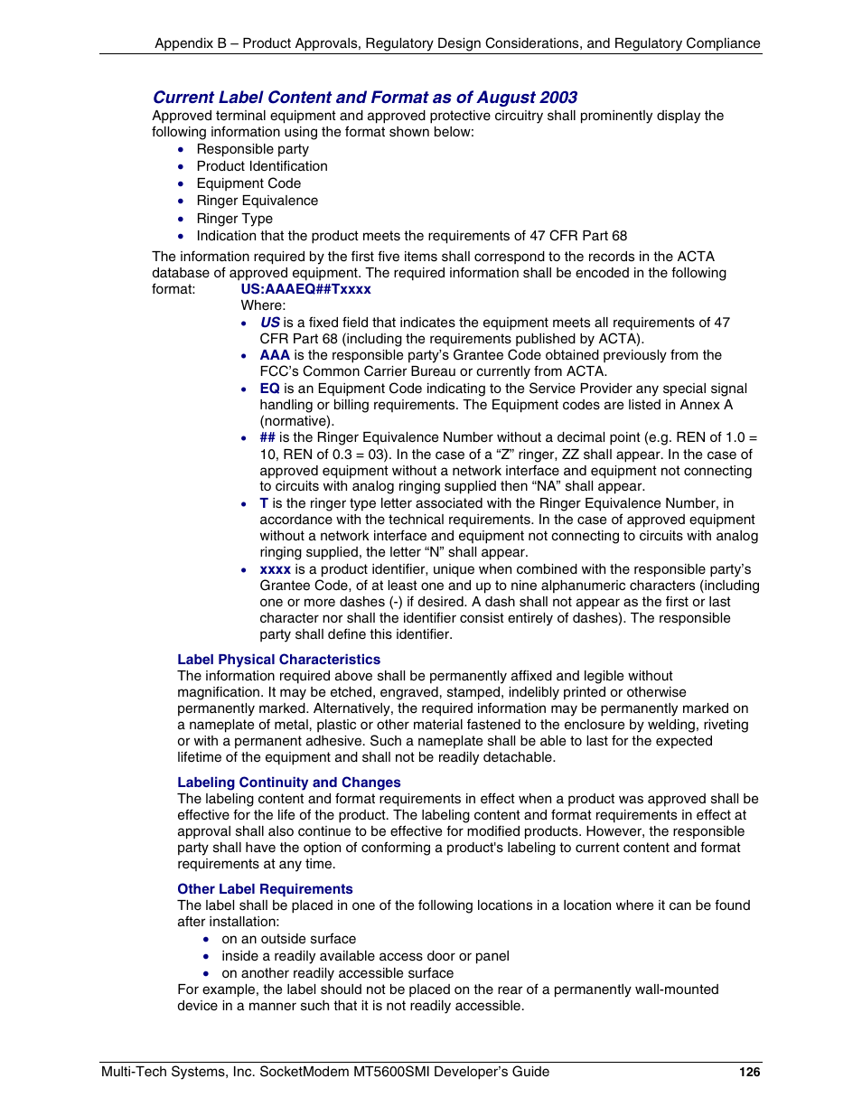 Multi-Tech Systems MT5600SMI-34 User Manual | Page 126 / 134