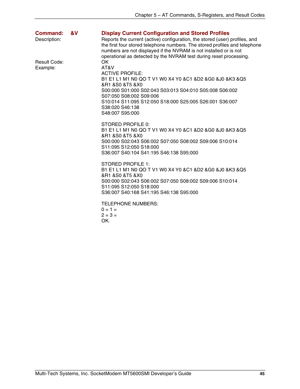 Multi-Tech Systems MT5600SMI-34 User Manual | Page 45 / 134