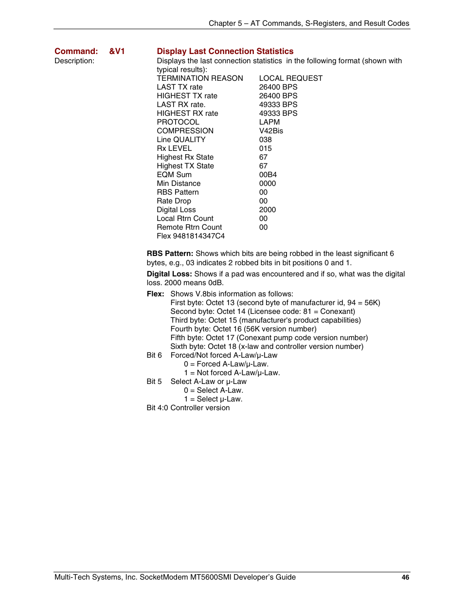 Multi-Tech Systems MT5600SMI-34 User Manual | Page 46 / 134