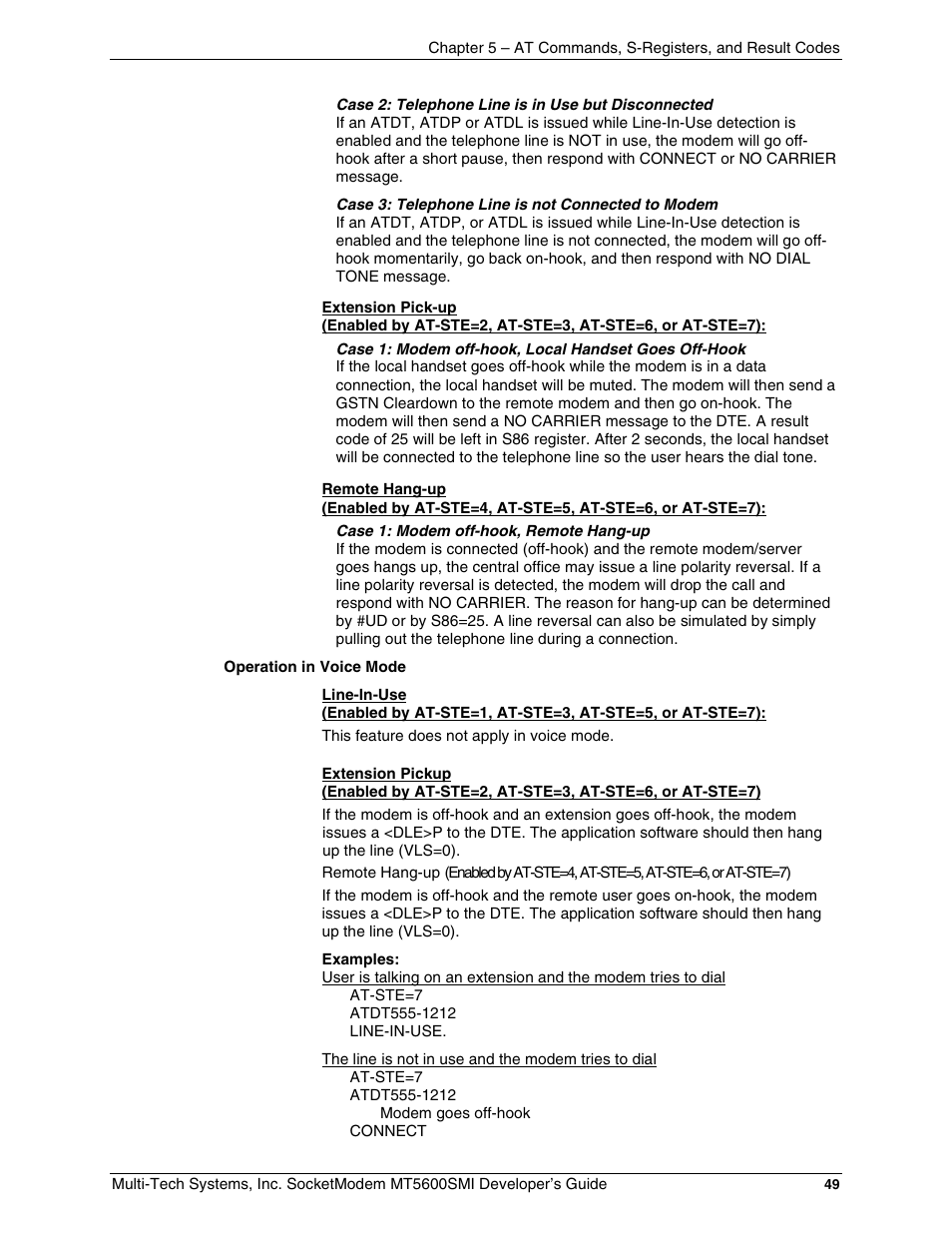Multi-Tech Systems MT5600SMI-34 User Manual | Page 49 / 134