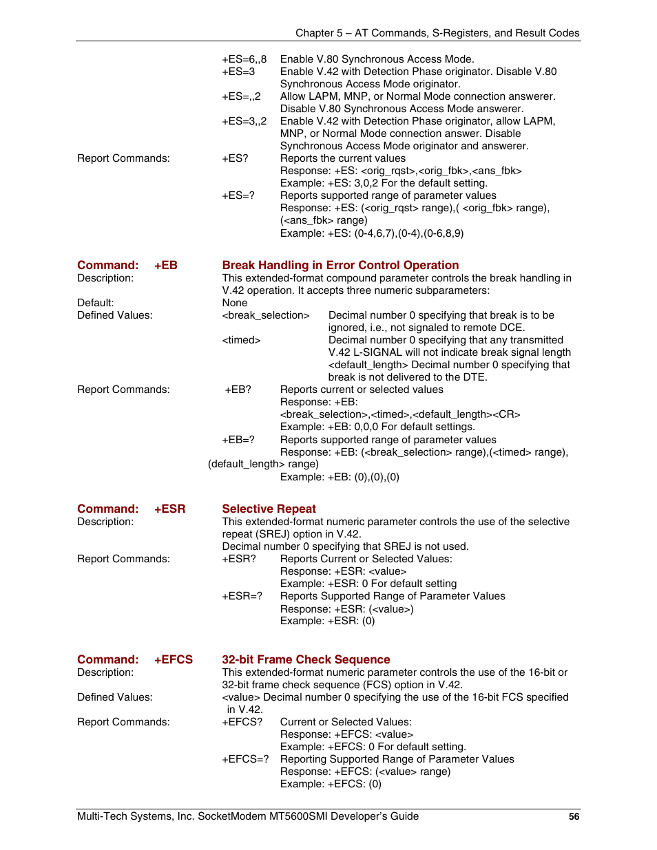 Multi-Tech Systems MT5600SMI-34 User Manual | Page 56 / 134