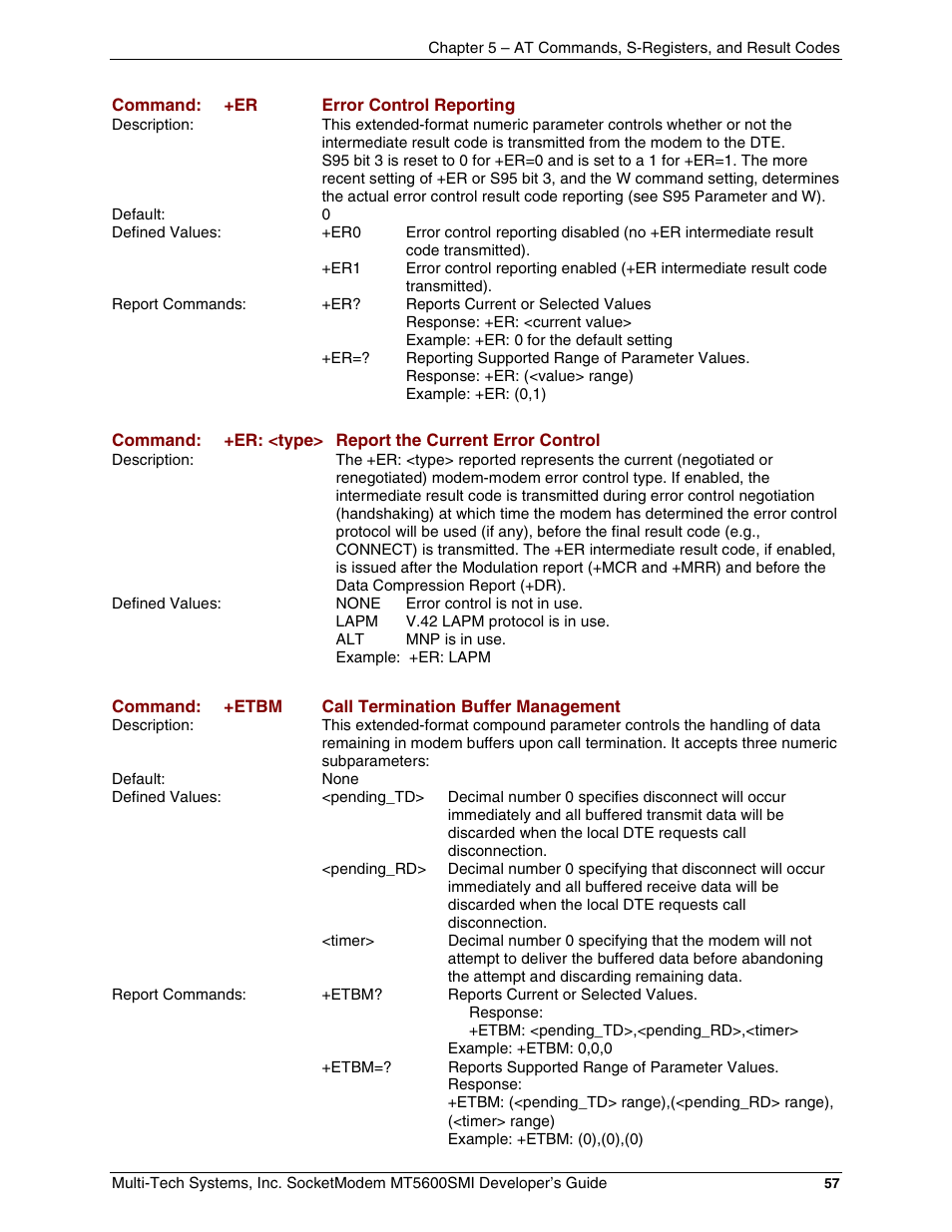 Multi-Tech Systems MT5600SMI-34 User Manual | Page 57 / 134