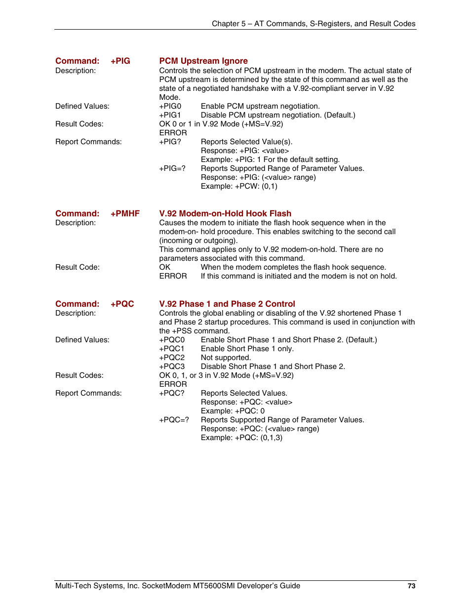 Multi-Tech Systems MT5600SMI-34 User Manual | Page 73 / 134