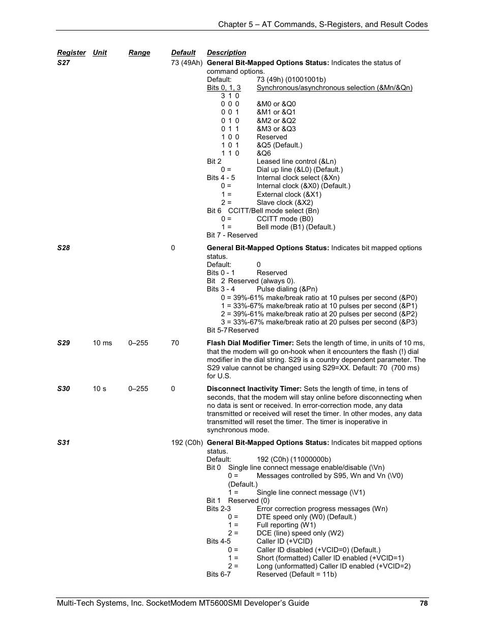 Multi-Tech Systems MT5600SMI-34 User Manual | Page 78 / 134