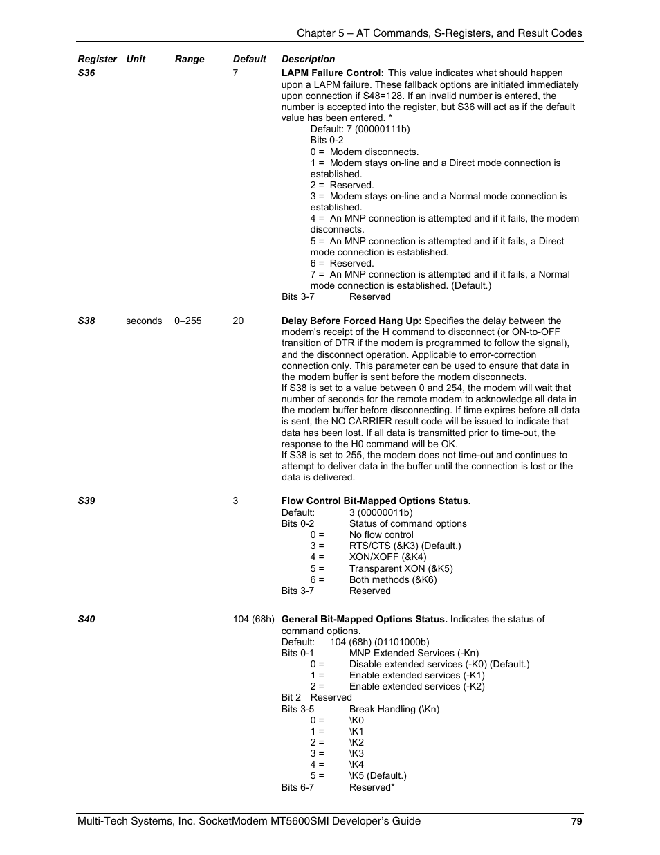 Multi-Tech Systems MT5600SMI-34 User Manual | Page 79 / 134
