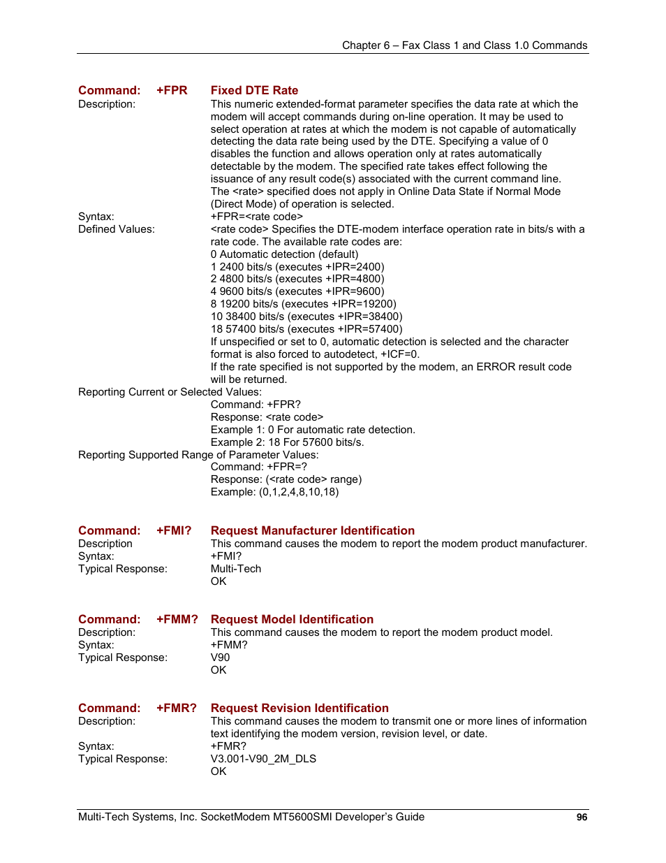 Multi-Tech Systems MT5600SMI-34 User Manual | Page 96 / 134