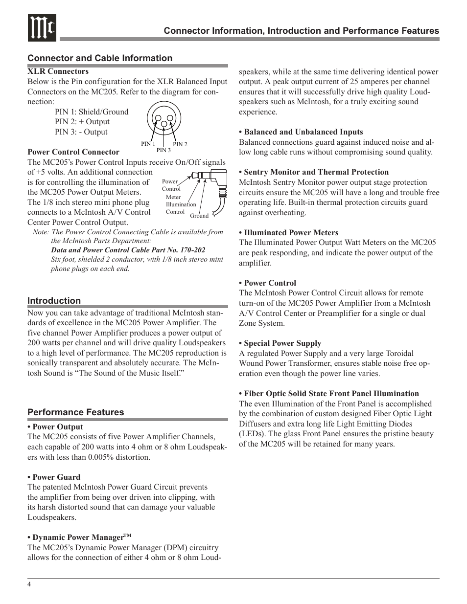 McIntosh MC205 User Manual | Page 4 / 20