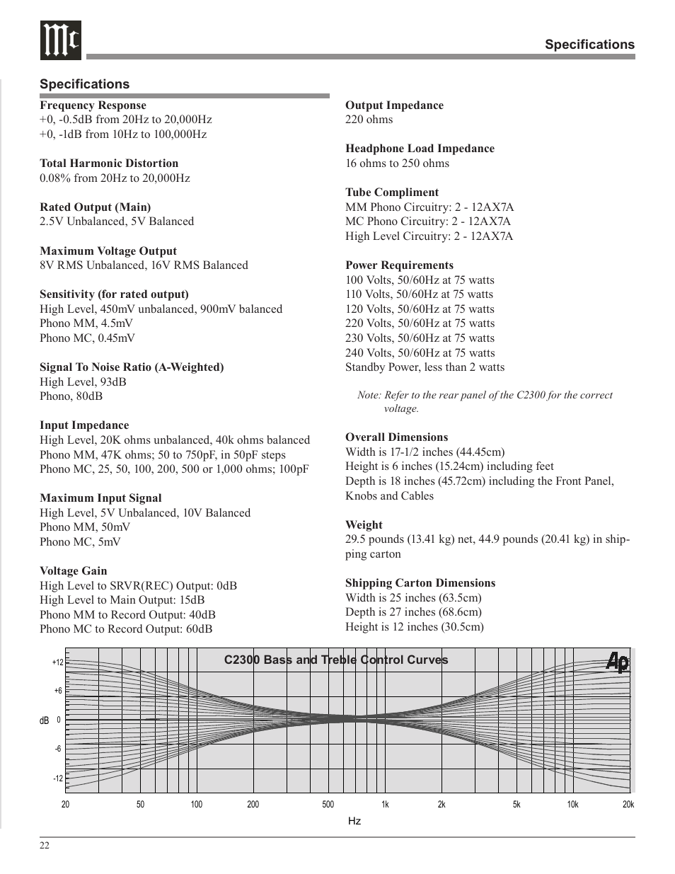 McIntosh C2300 User Manual | Page 22 / 24