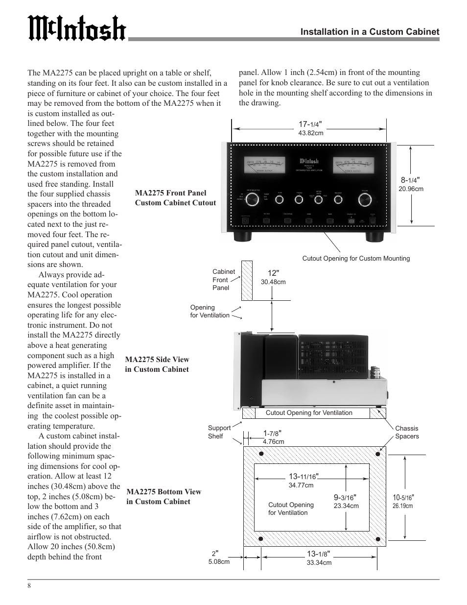 McIntosh MA2275 User Manual | Page 8 / 24