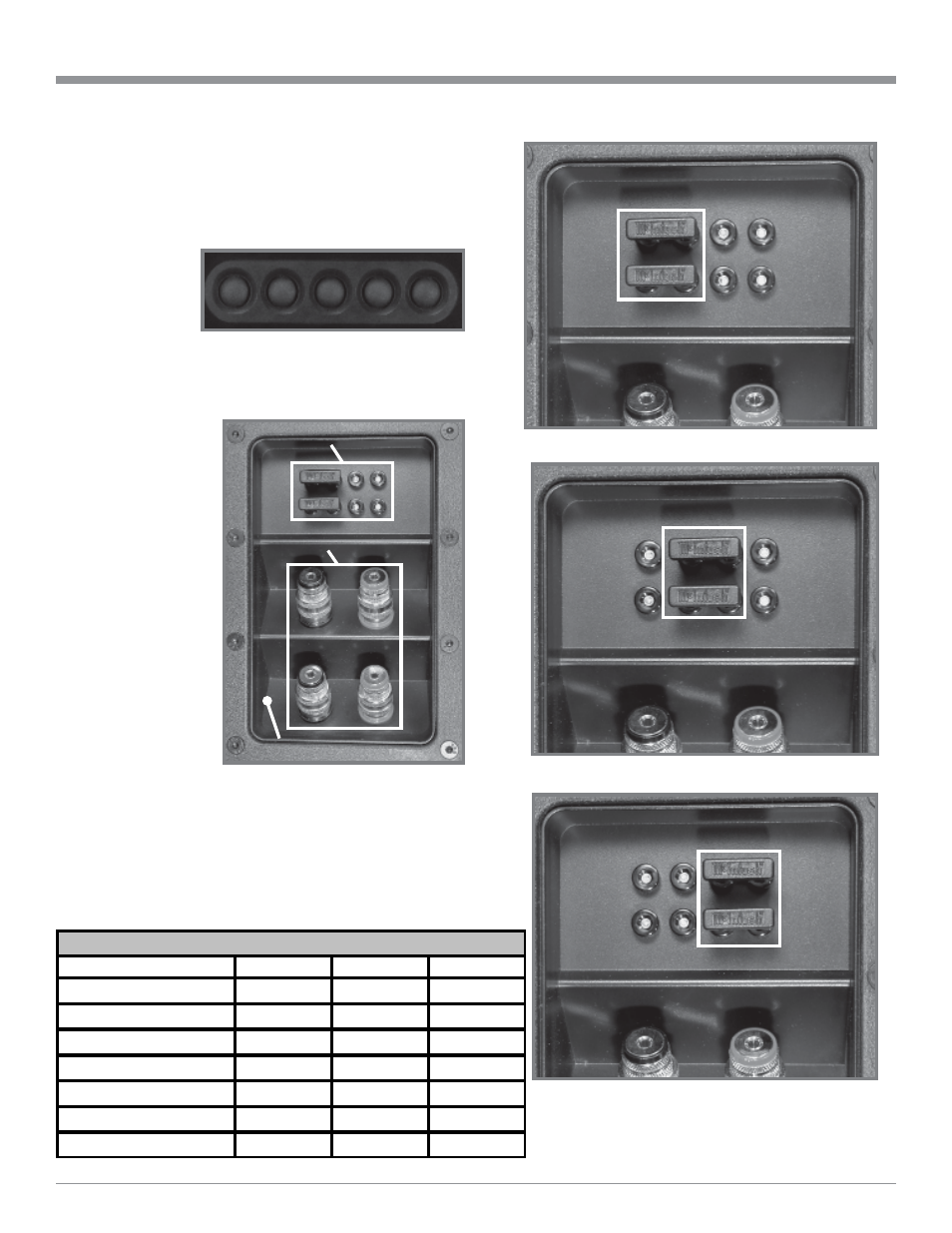 Right, Left, Center | Jumper position for | McIntosh XLS320 User Manual | Page 19 / 28