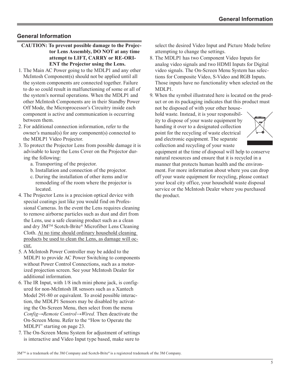 McIntosh MDLP1 User Manual | Page 5 / 32