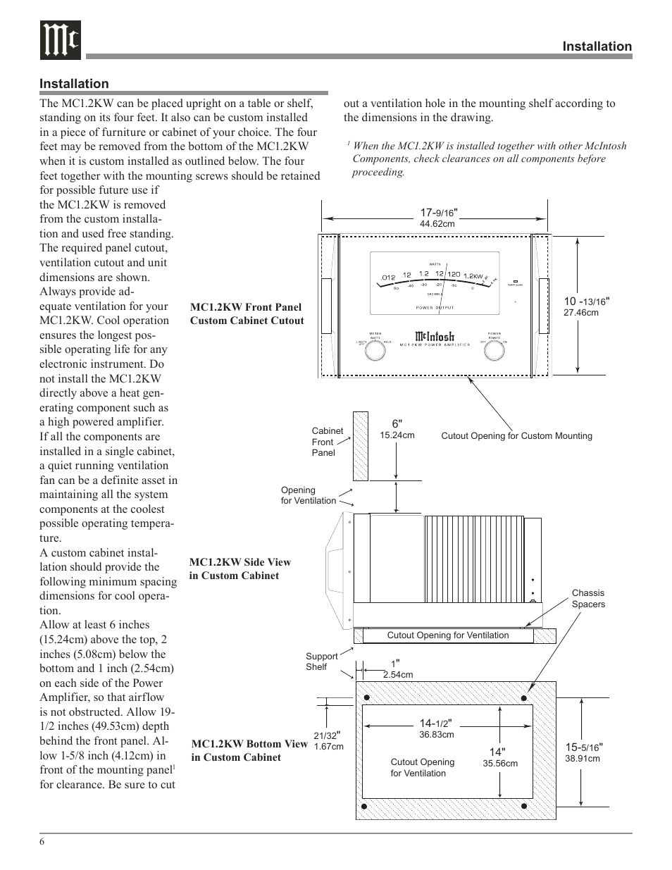 McIntosh MC1.2KW User Manual | Page 6 / 20