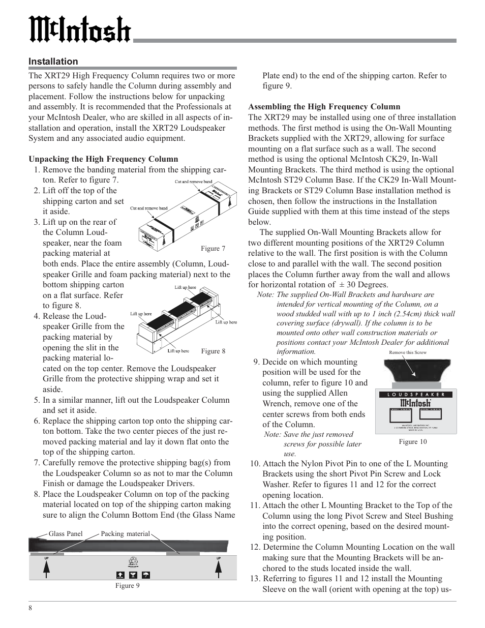 McIntosh XRT29 User Manual | Page 8 / 16