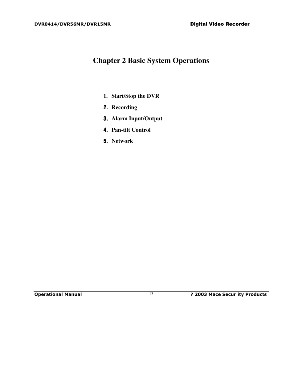 Mace DVR0414 User Manual | Page 13 / 64