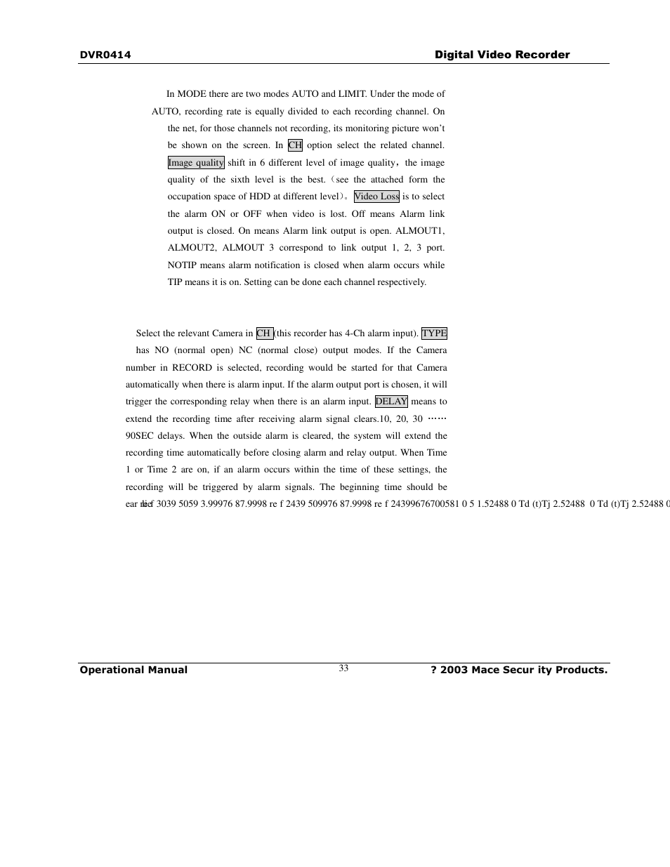 Mace DVR0414 User Manual | Page 33 / 64