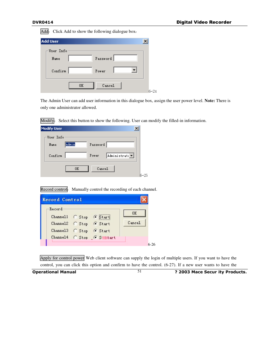 Mace DVR0414 User Manual | Page 51 / 64