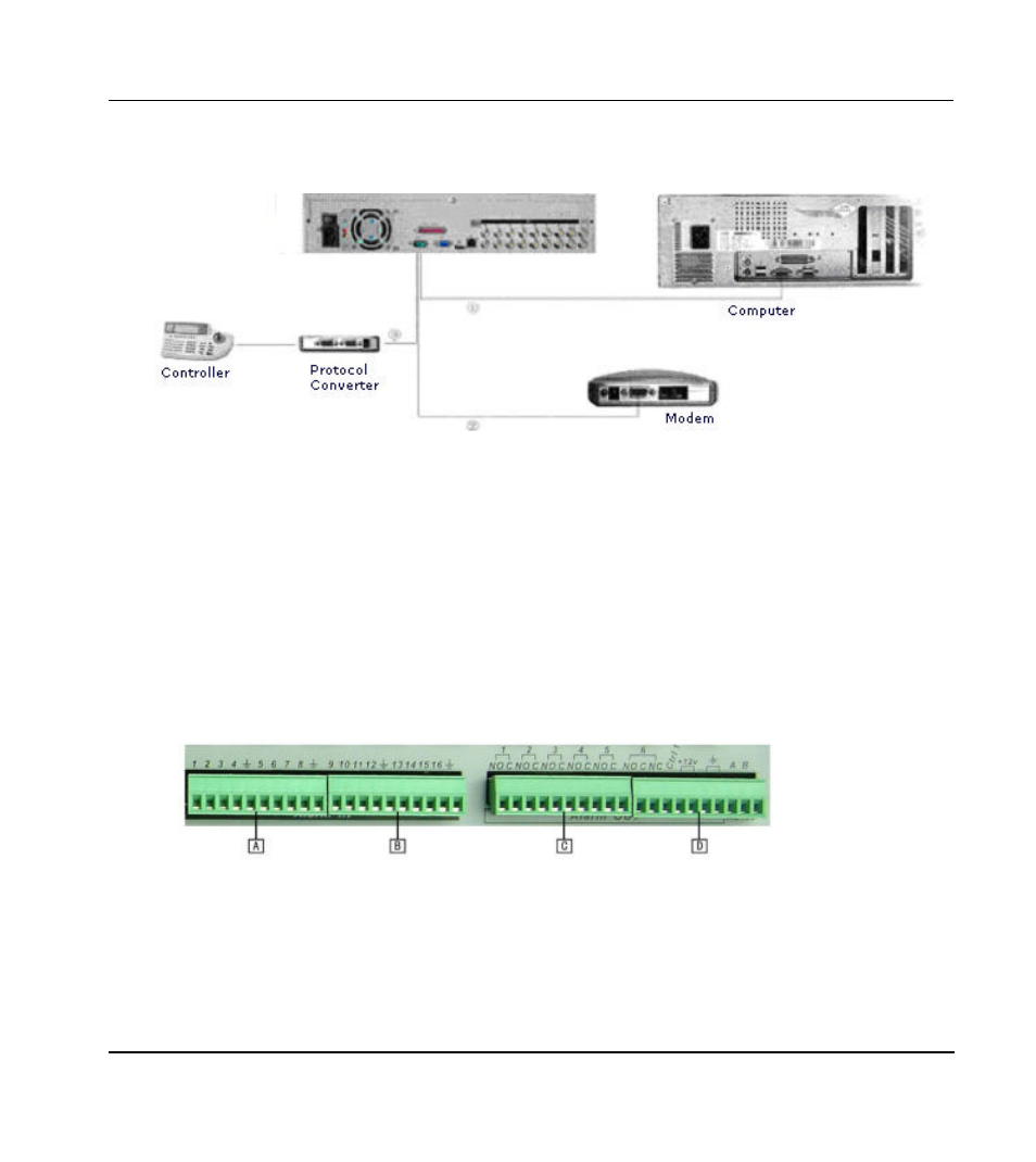 Rs232 port connection, 10-pin port connection | Mace DVR1604RW User Manual | Page 58 / 69