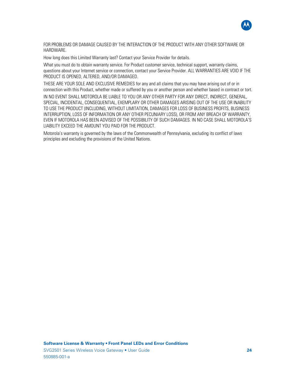 Motorola SURFboard SVG2501U User Manual | Page 33 / 34