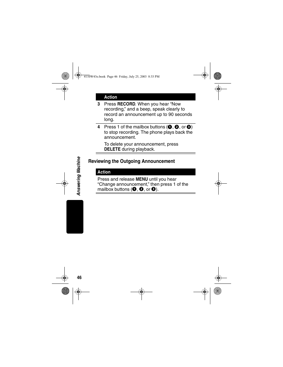 Reviewing the outgoing announcement | Motorola MD680 User Manual | Page 48 / 76