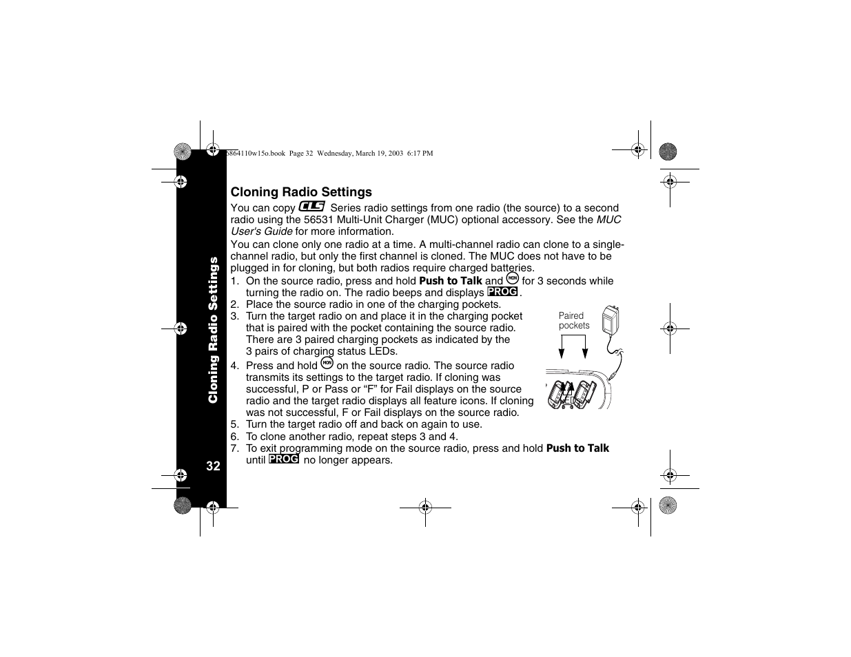 Cloning radio settings | Motorola CLS1110 User Manual | Page 34 / 60