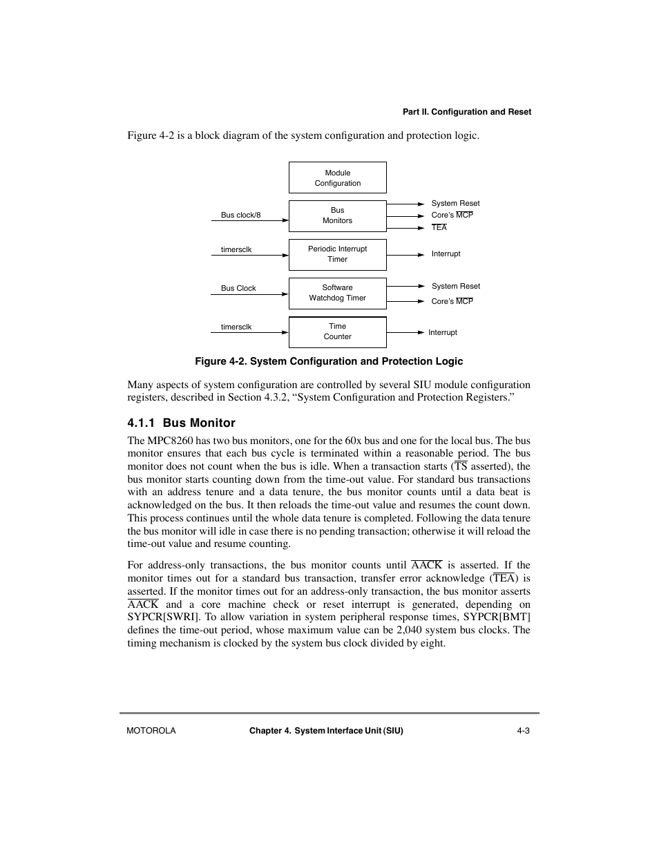 1 bus monitor, Bus monitor -3, System configuration and protection logic -3 | Motorola MPC8260 User Manual | Page 141 / 1006