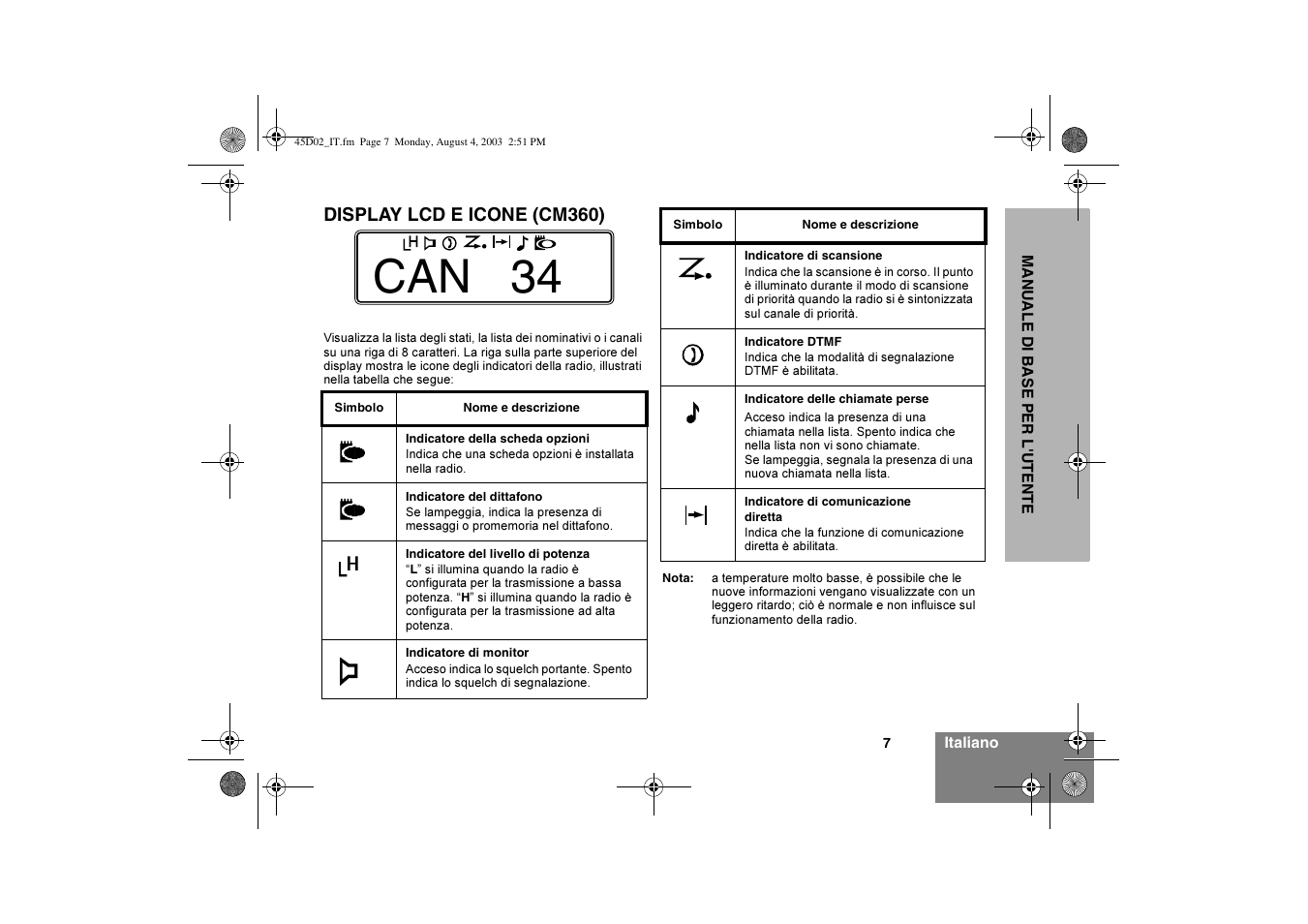 Chan 34 can 34 | Motorola CM340 User Manual | Page 49 / 184